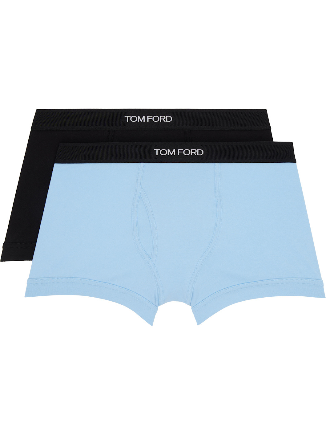 Two-Pack Black & Blue Cotton Boxer Briefs - 1