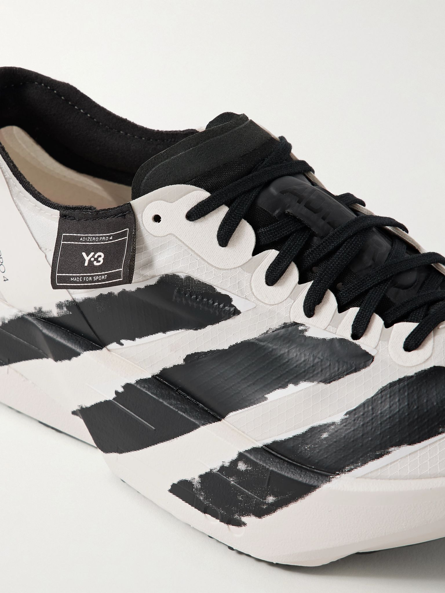 + Y-3 Adizero Adios Pro 4 rubber-trimmed ripstop sneakers White - 4