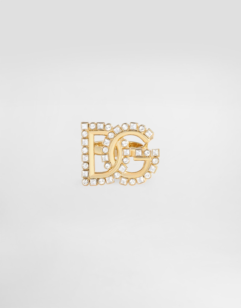 Ring with rhinestone-detailed DG logo 1