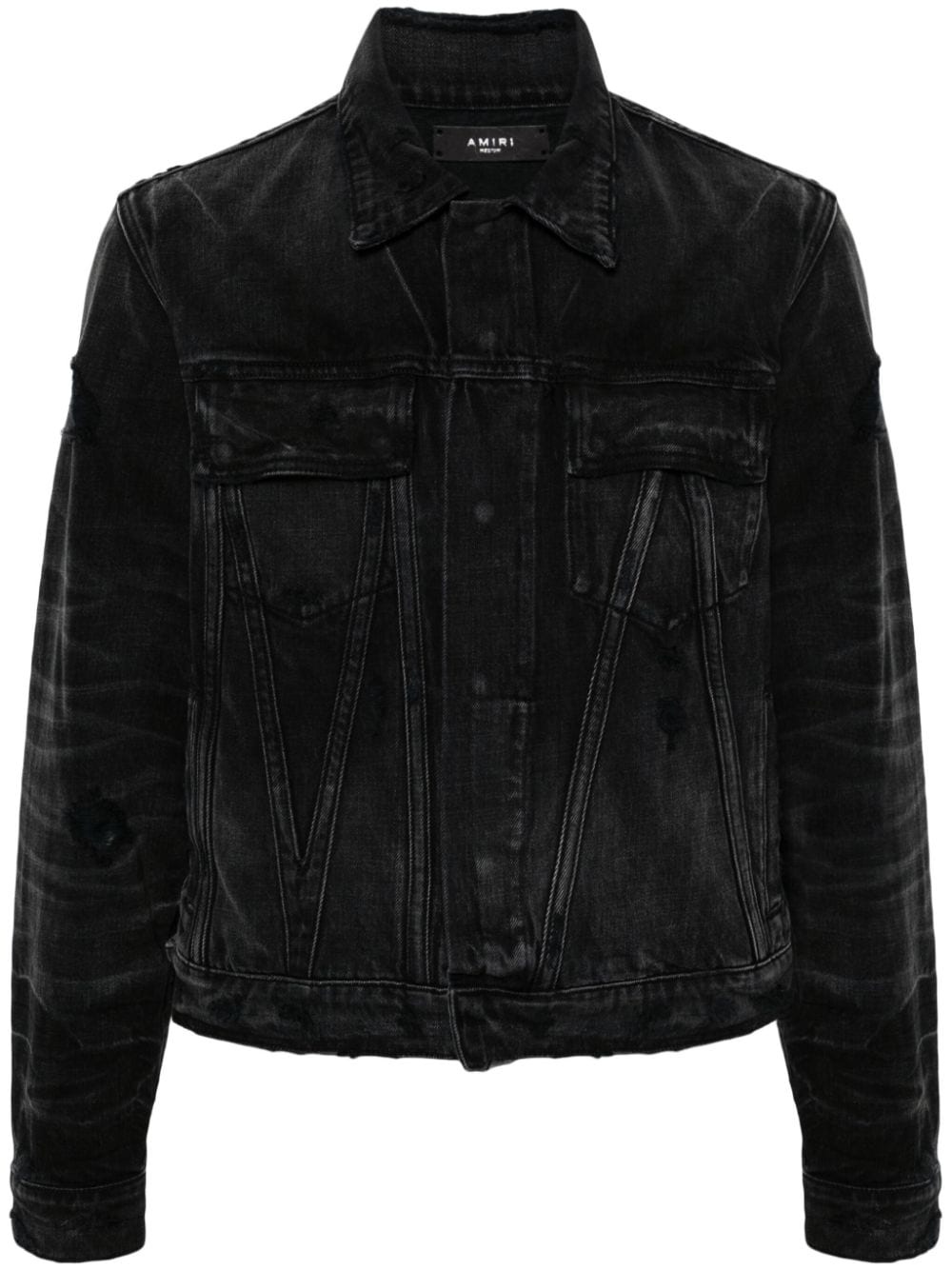 faded panelled denim jacket - 1