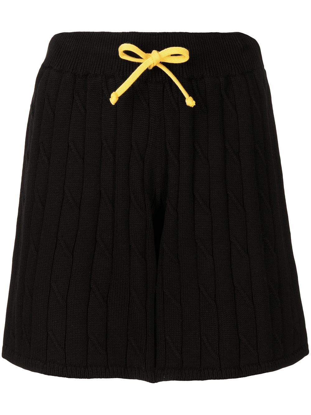 cable-knit drawstring shorts - 1