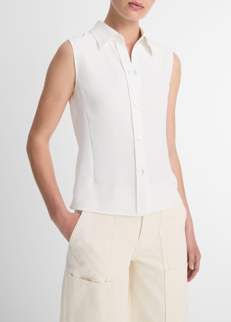 Vince Sleeveless Button-Front Shirt outlook