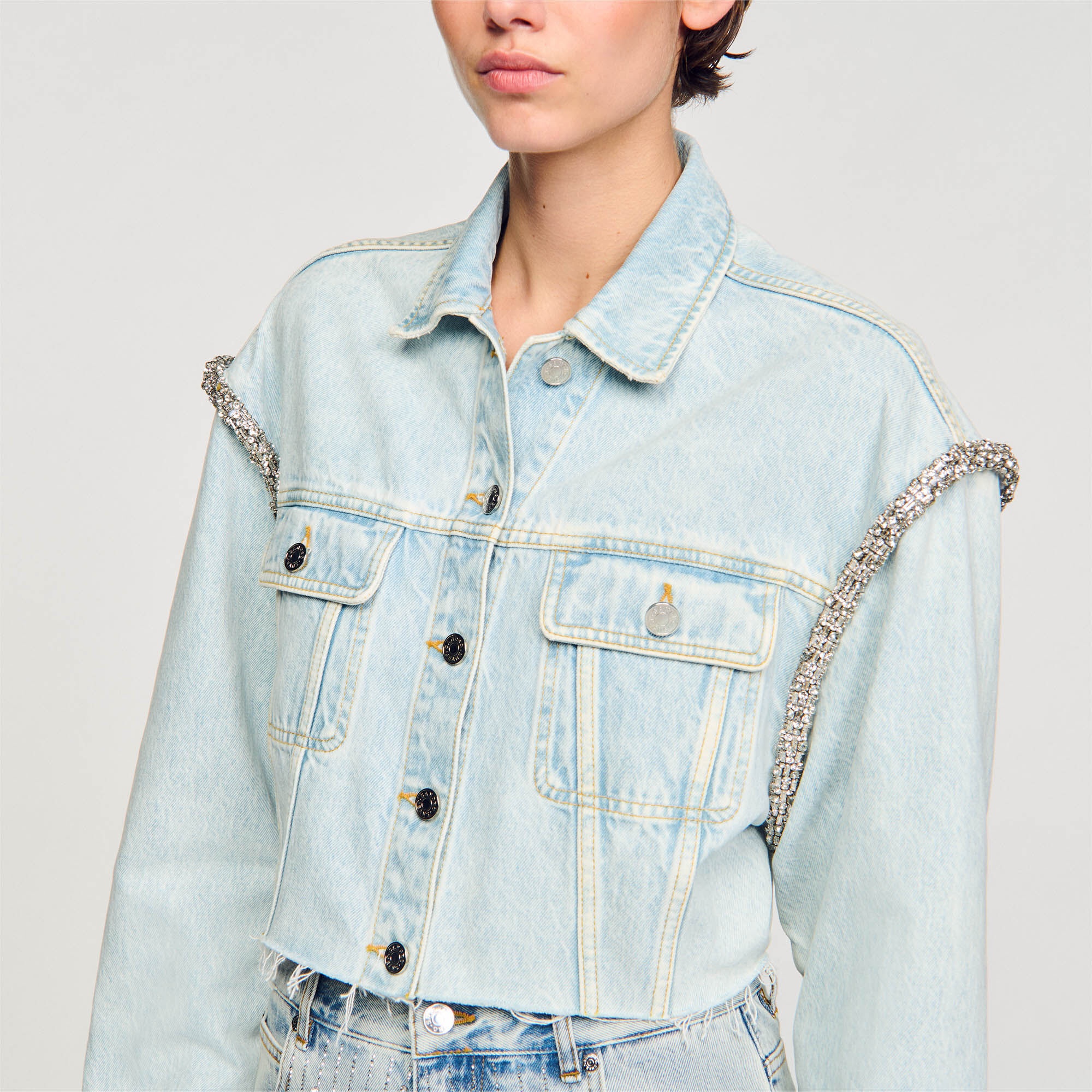 CROPPED DENIM JACKET - 4