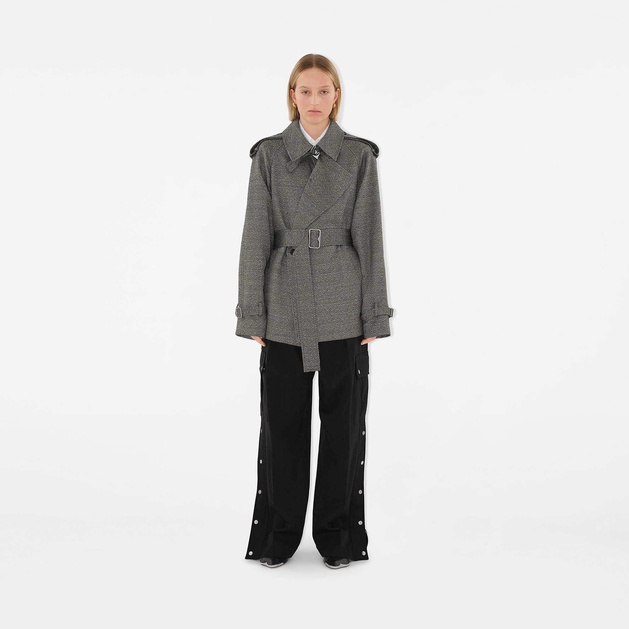 Wool Silk Trench Jacket - 2
