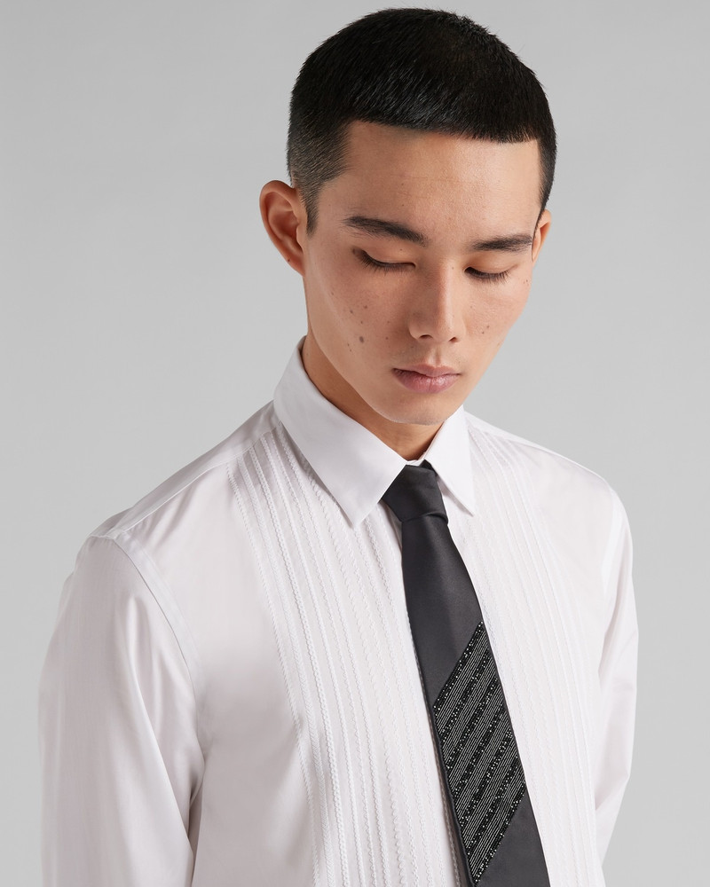 Prada Embroidered satin tie outlook