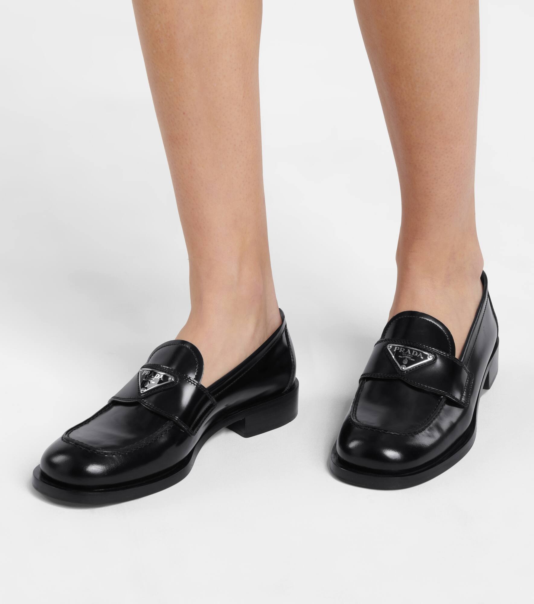 Logo leather loafers - 4