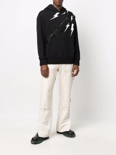 Neil Barrett Thunderbolt pouch pocket hoodie outlook