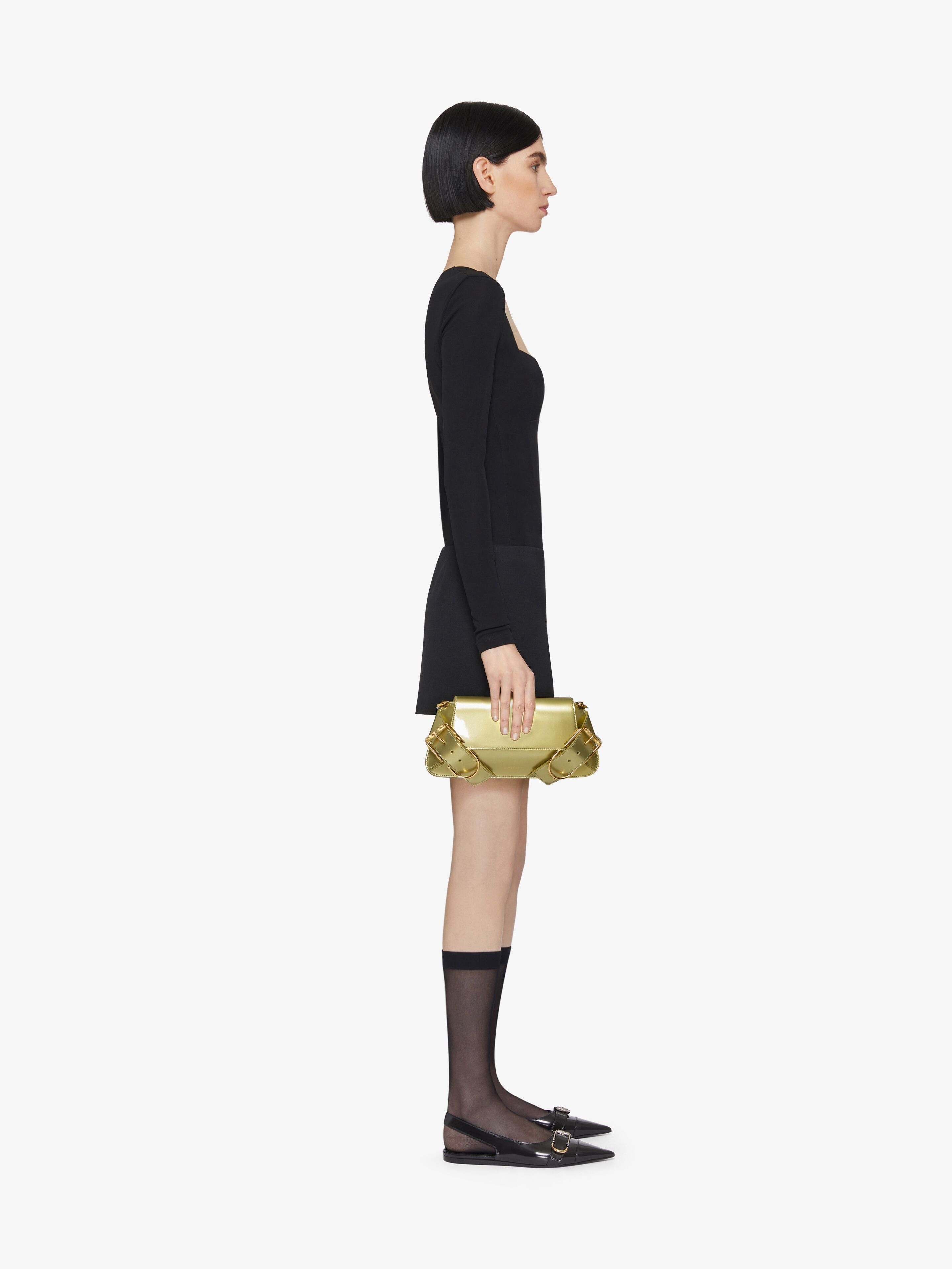 VOYOU SHOULDER FLAP BAG IN PATENT EFFECT LEATHER - 2