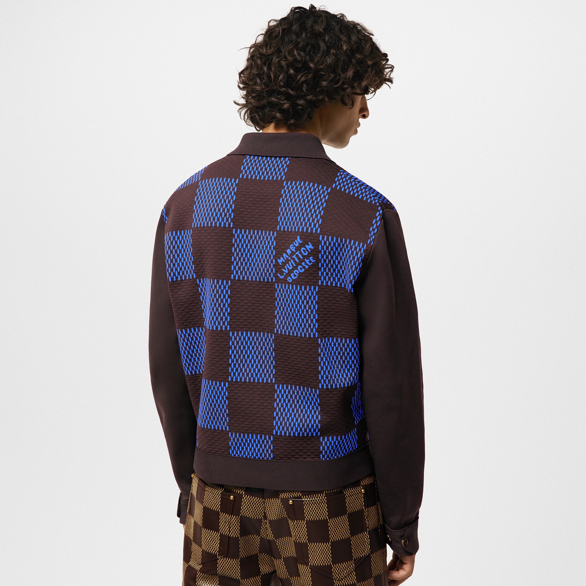 Damier Jacquard Workwear Cardigan - 5