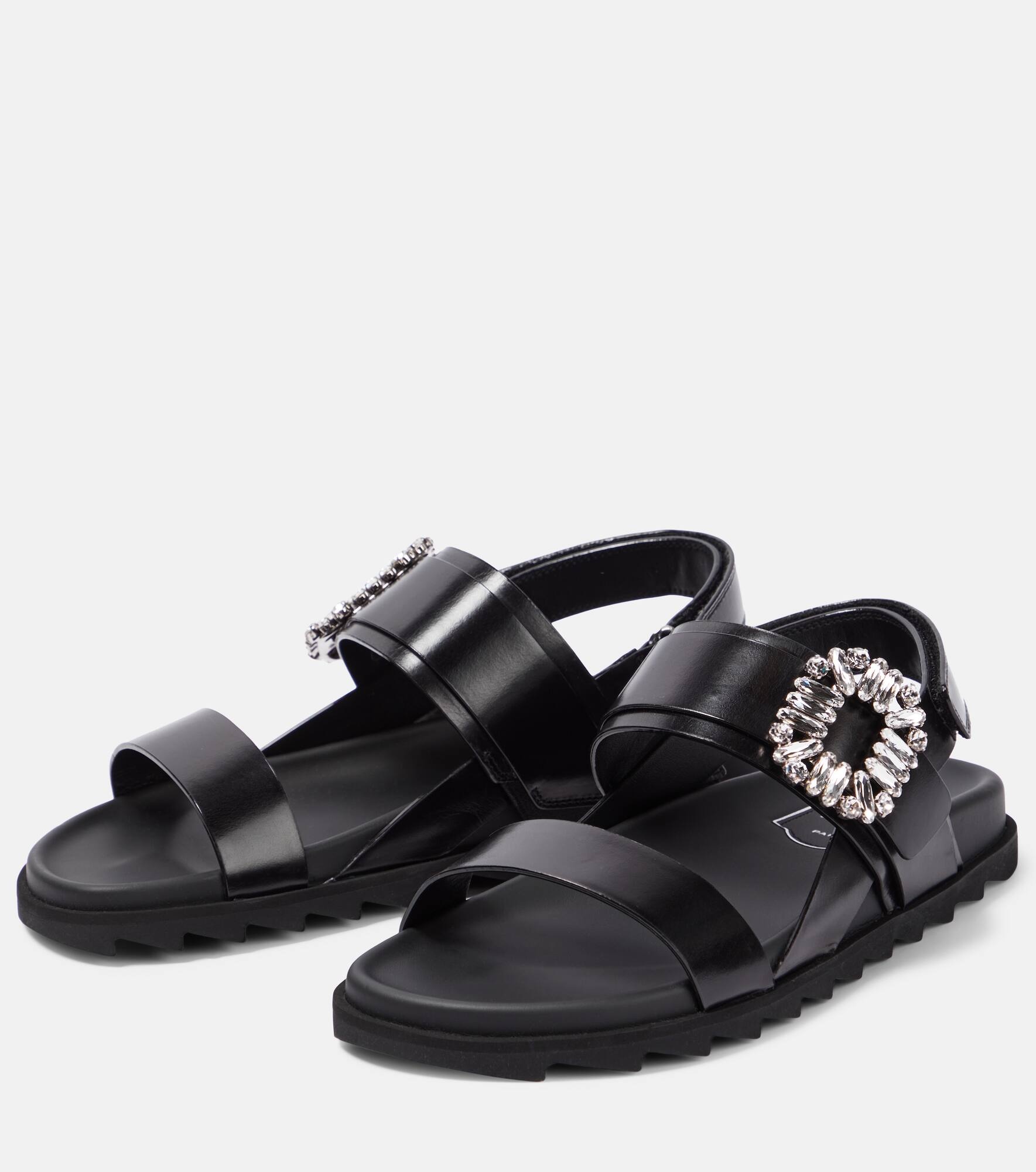Slidy Viv‘ embellished leather sandals - 5