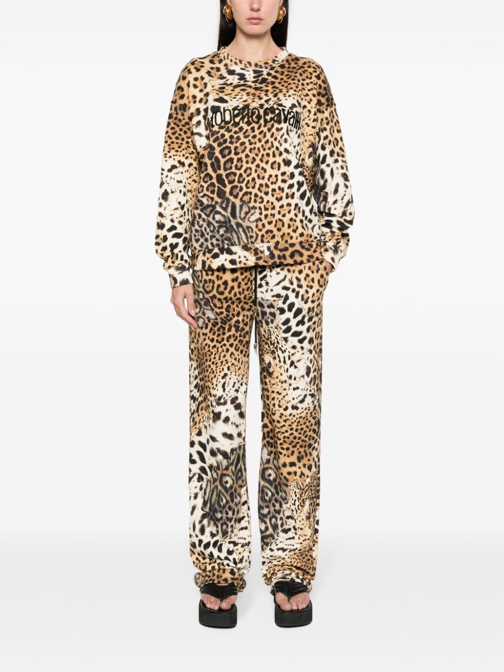 Jaguar Skin-print cotton track pants - 2