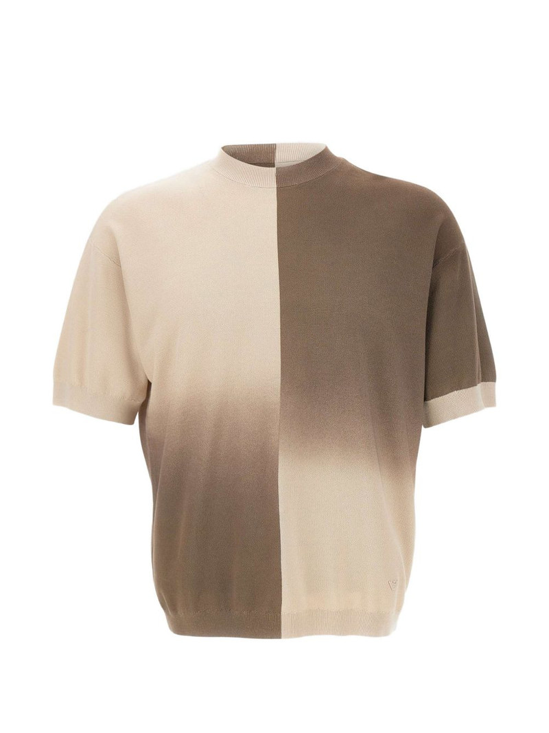 textured knit gradient cotton sweater 1