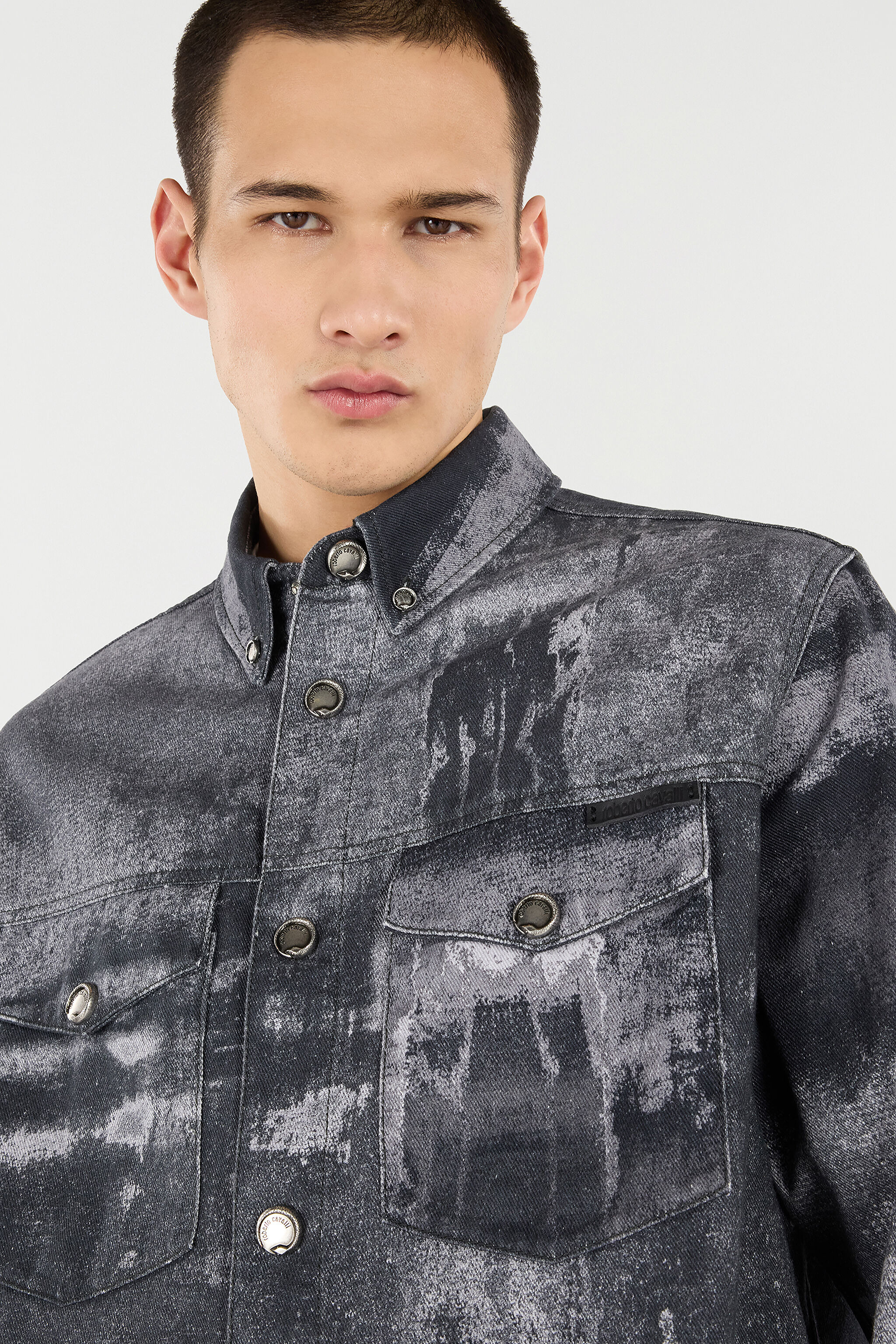 Denim Overshirt With Used Effect - 5