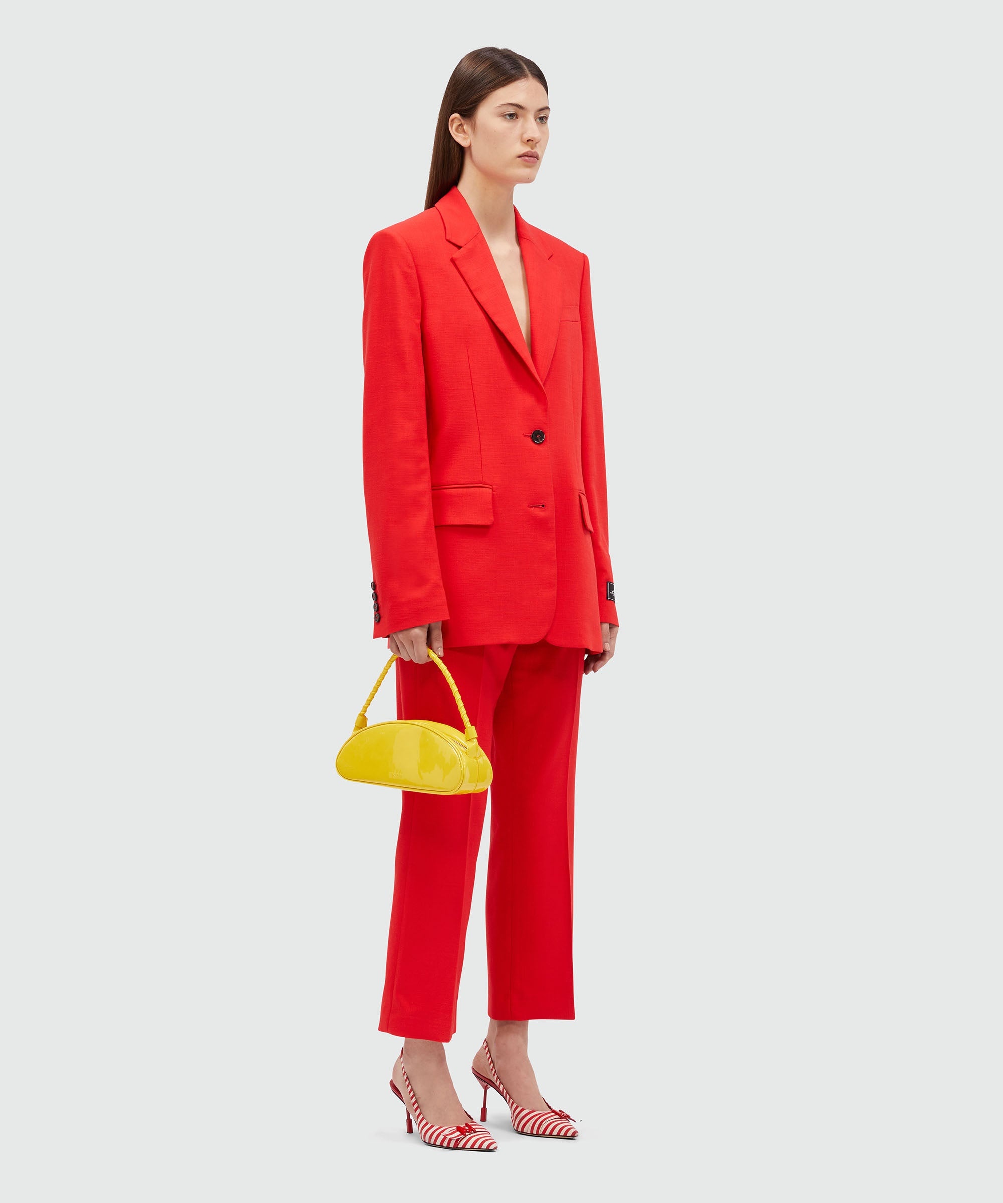 Red trousers in slub viscose canvas - 4