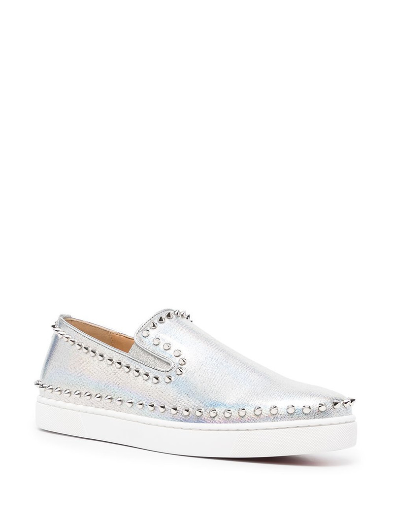 Christian Louboutin Pik spike-stud leather sneakers outlook