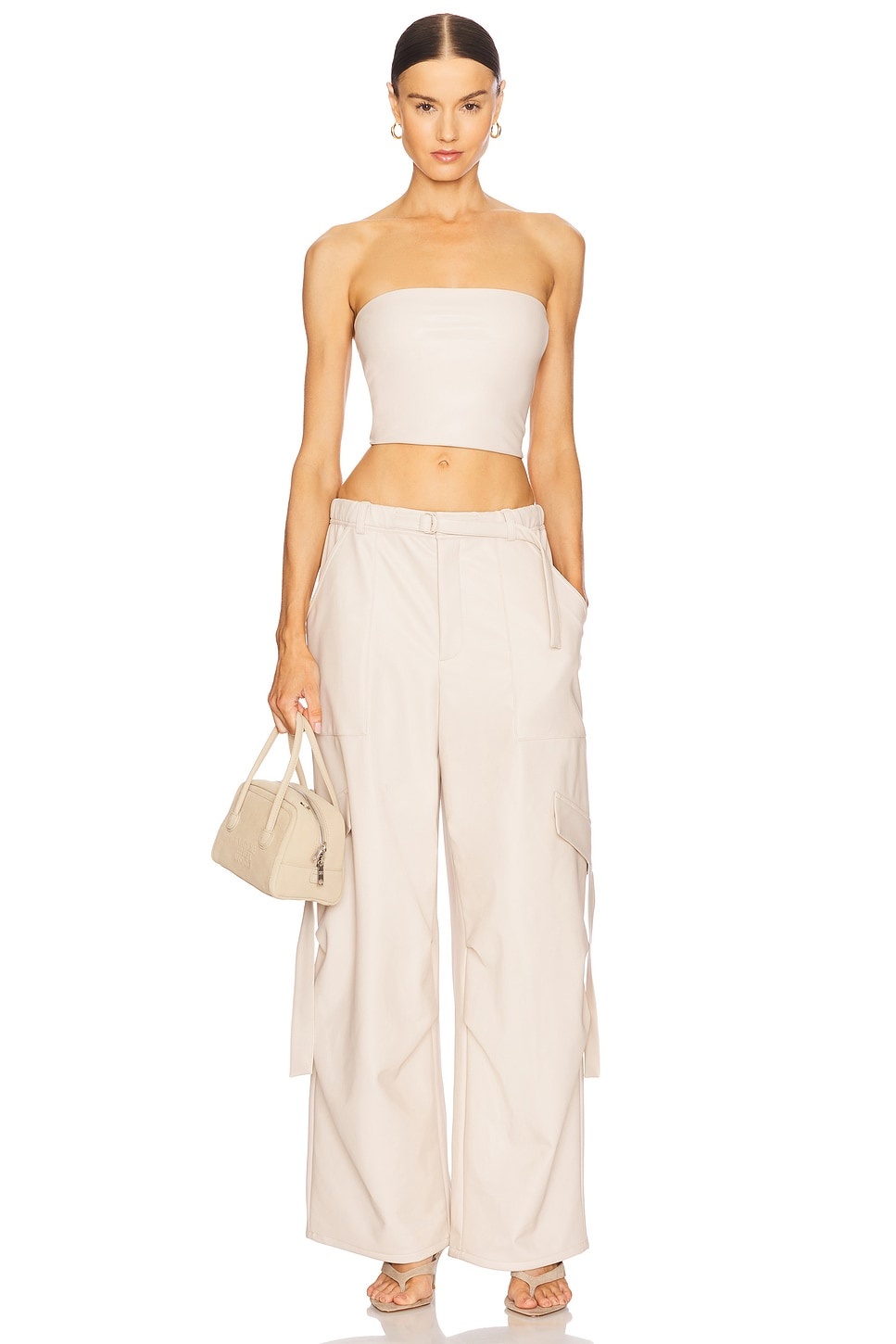 Stretch Faux Leather Tube Top - 4