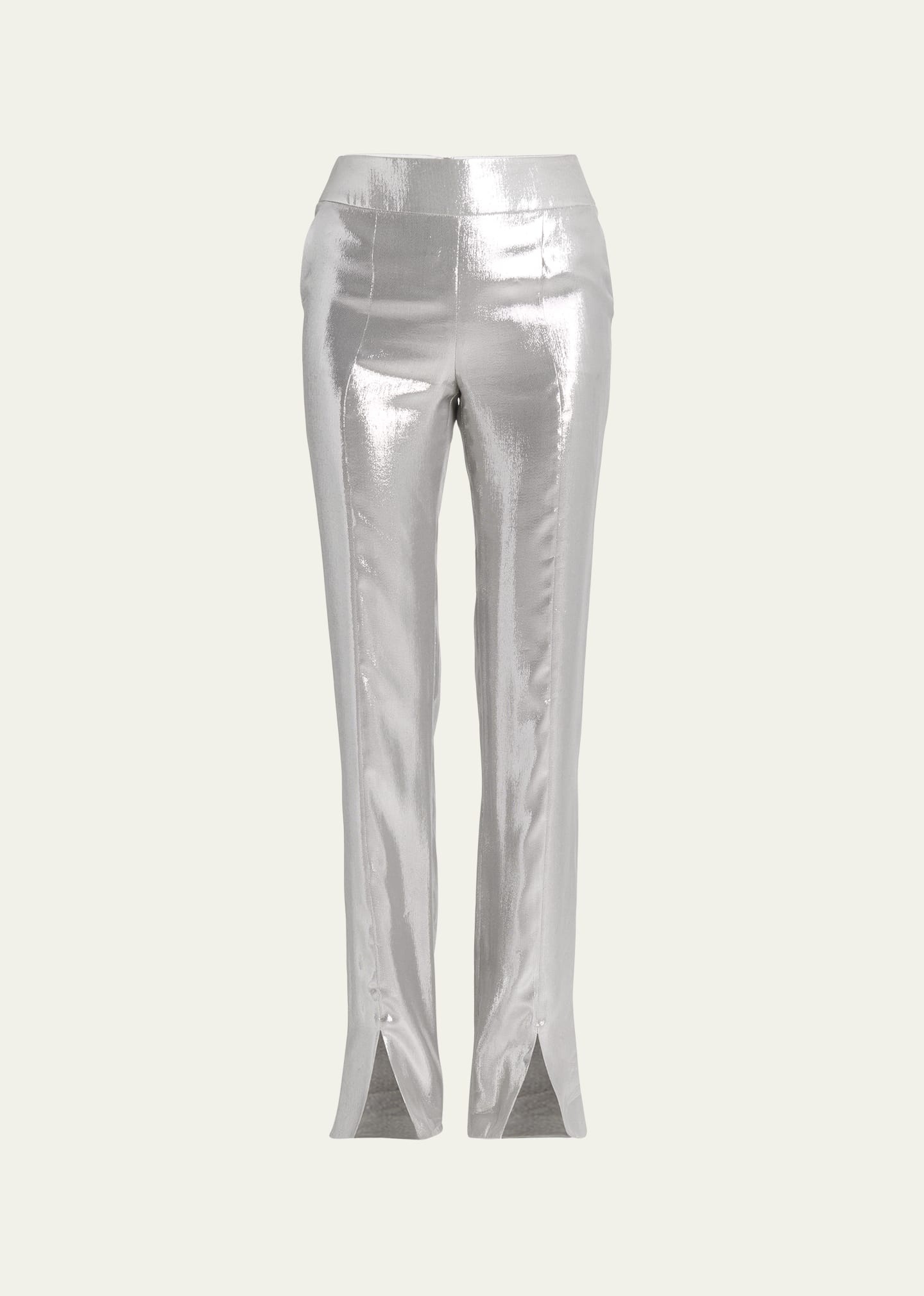 Mousseline Mirror Split Front Straight Leg Trousers - 1