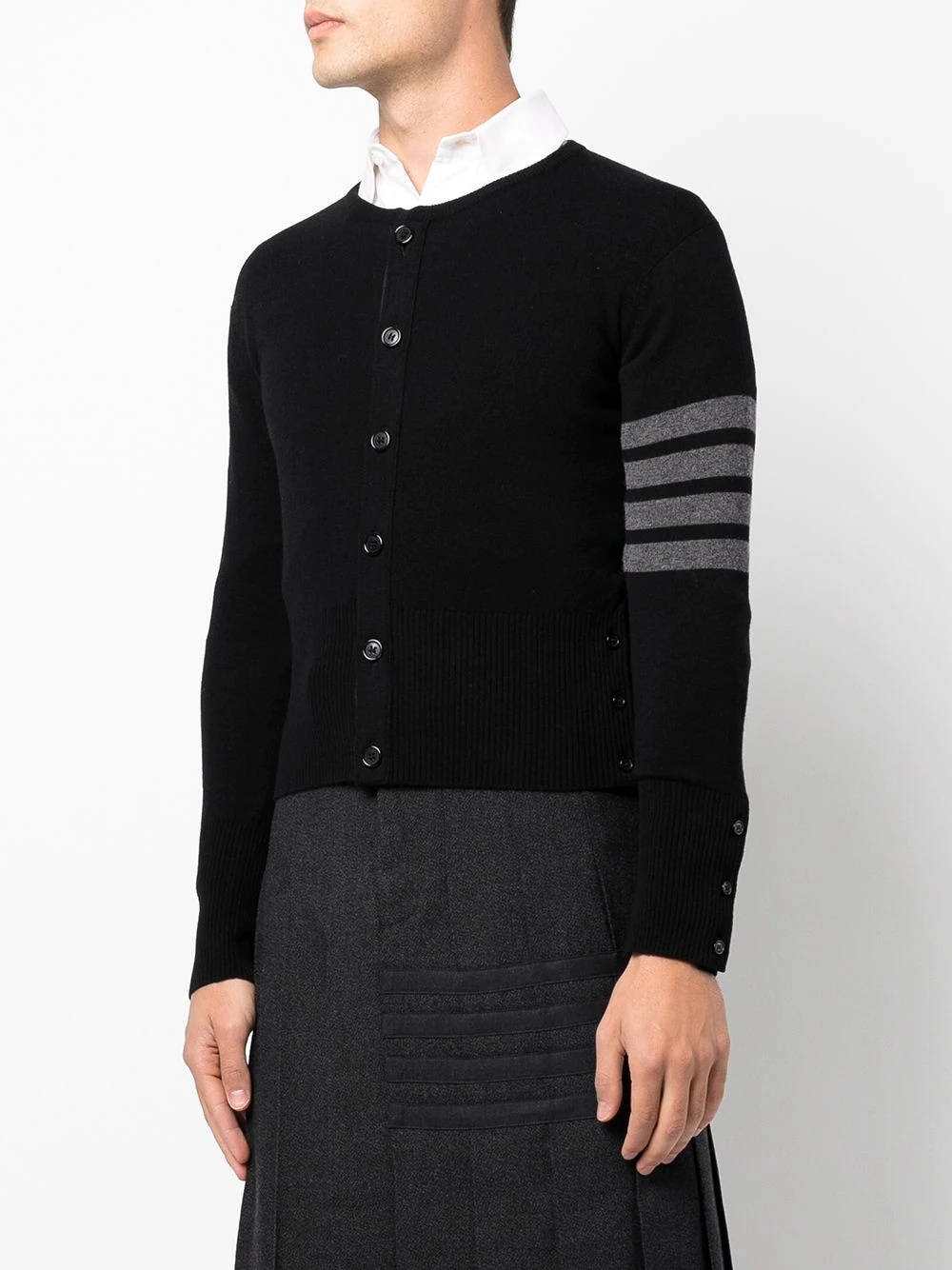 4-Bar stripe button-up cardigan - 3