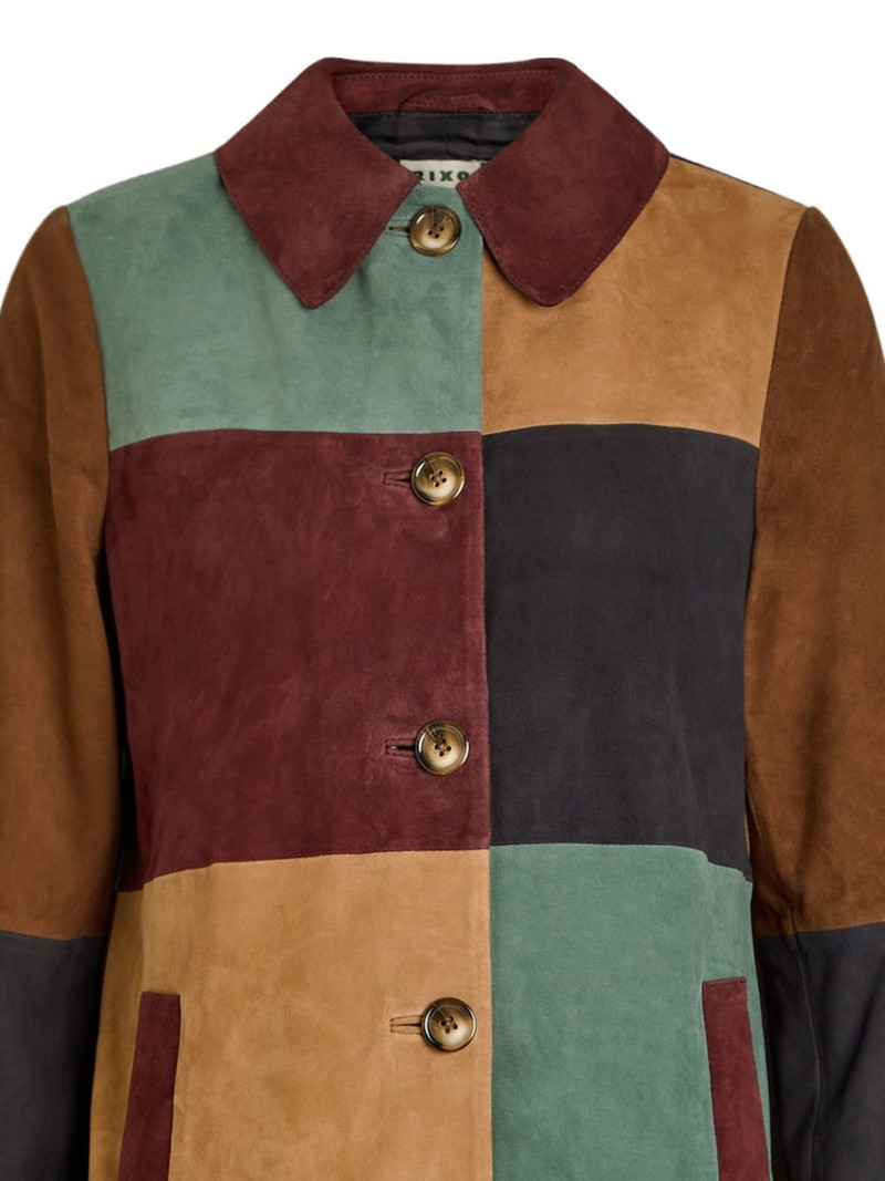 RIXO Milly patchwork button coat outlook