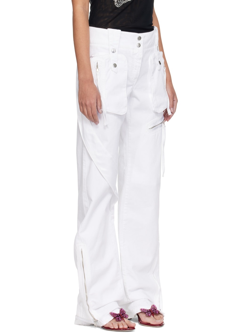 SSENSE Exclusive White Denim Cargo Pants - 2