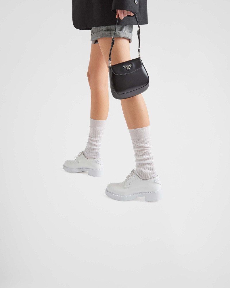 Prada Brushed-leather derby shoes outlook