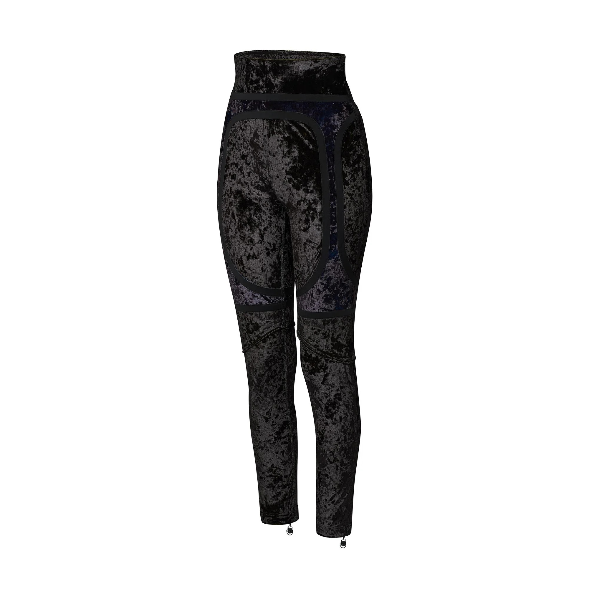 Crushed Velvet Biker Leggings - 3