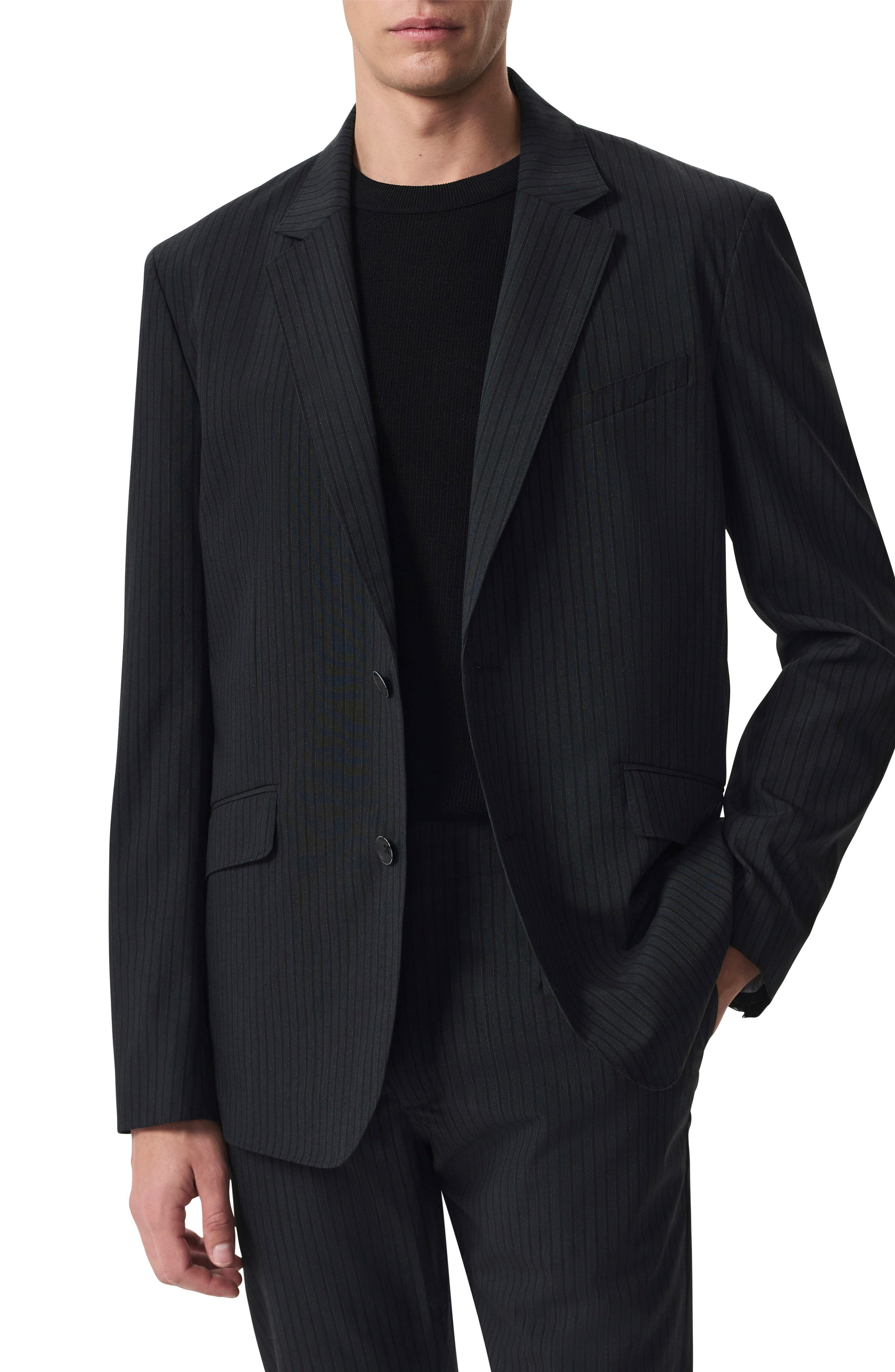 rag & bone Butler Tropical Virgin Wool Blend Blazer in Black at Nordstrom - 1