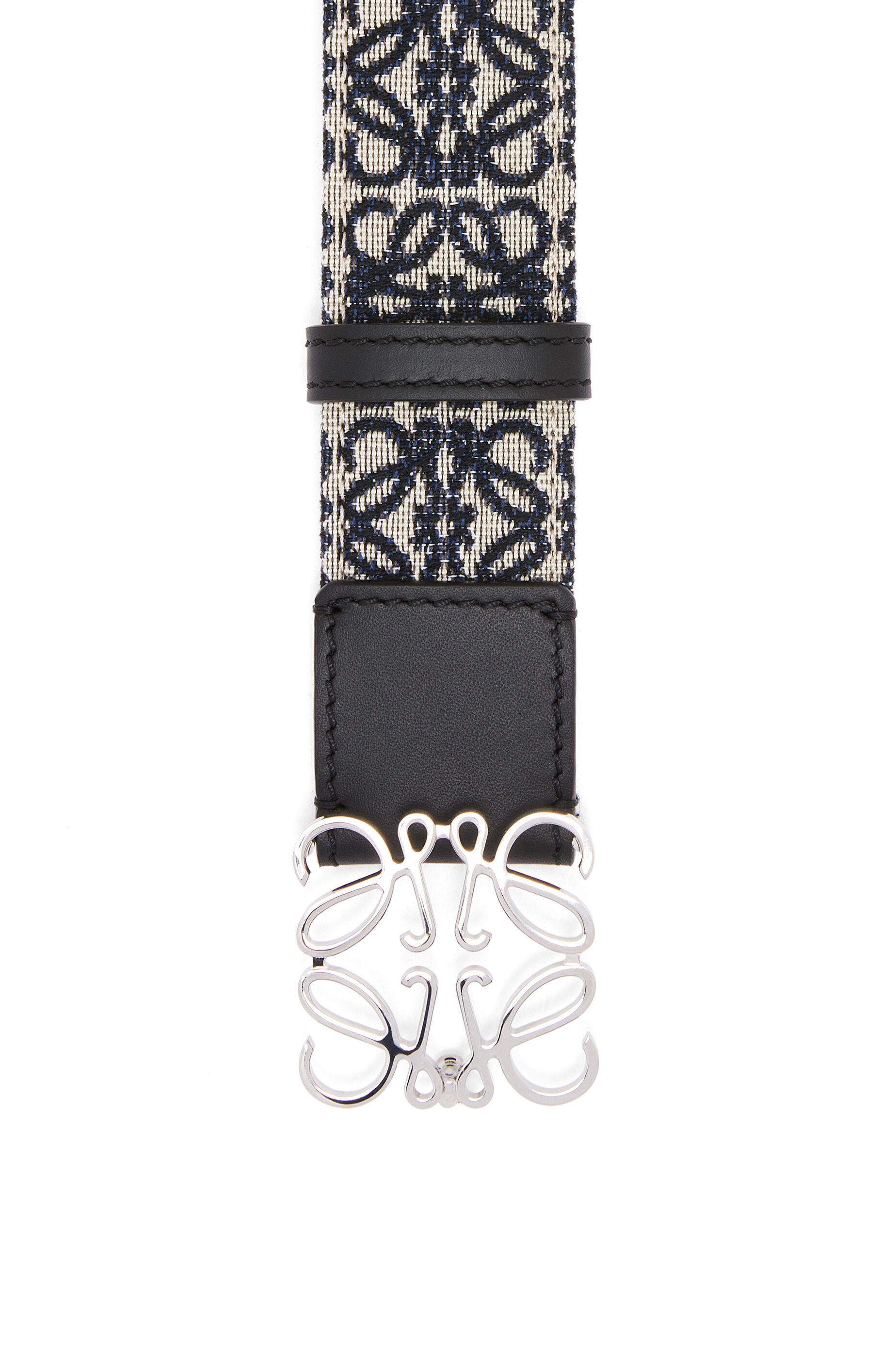 Anagram belt in jacquard and calfskin - 2