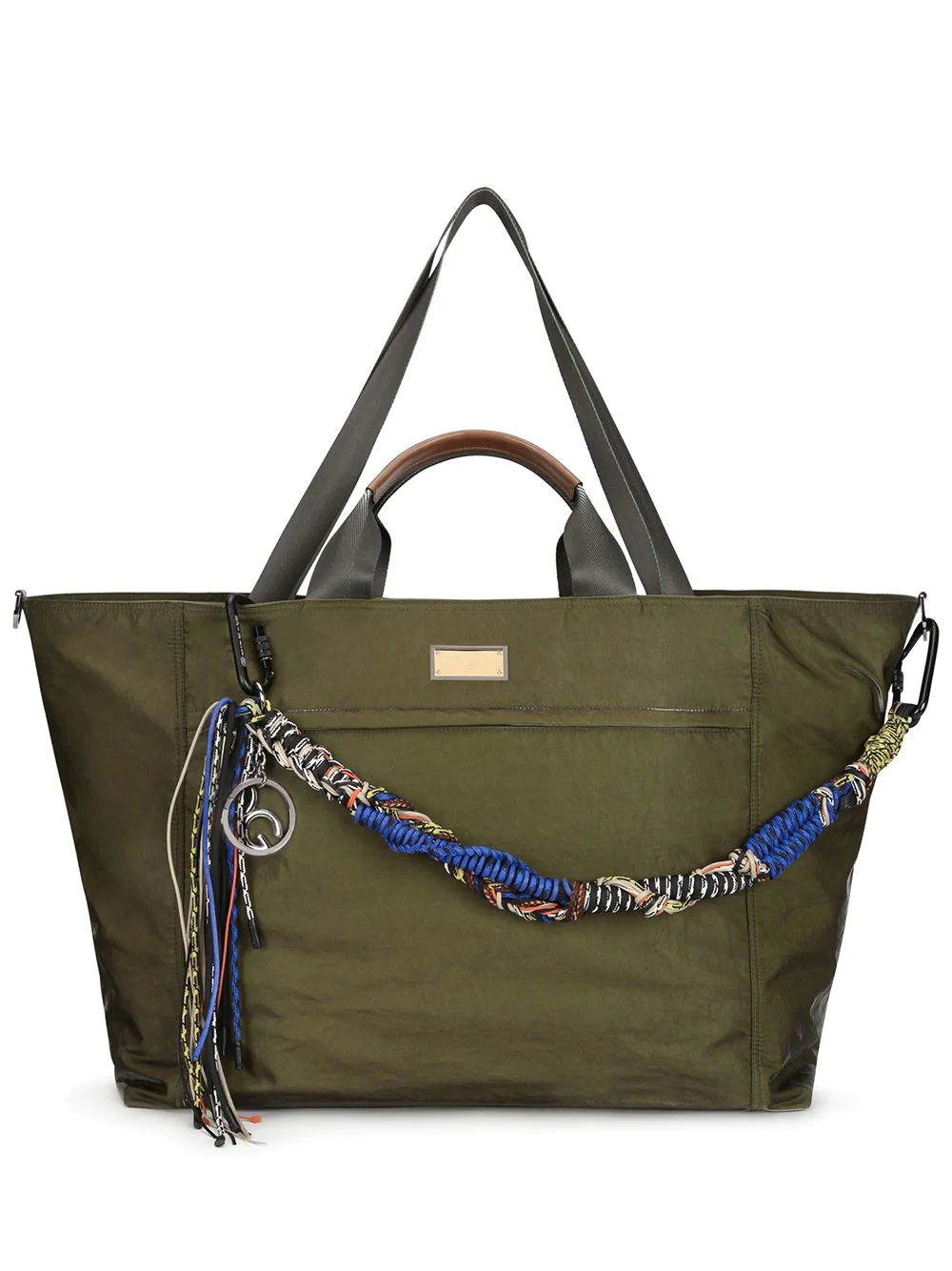 woven handle tote bag - 1