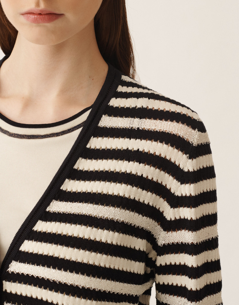 Organic cotton cardigan with micro sequins 5
