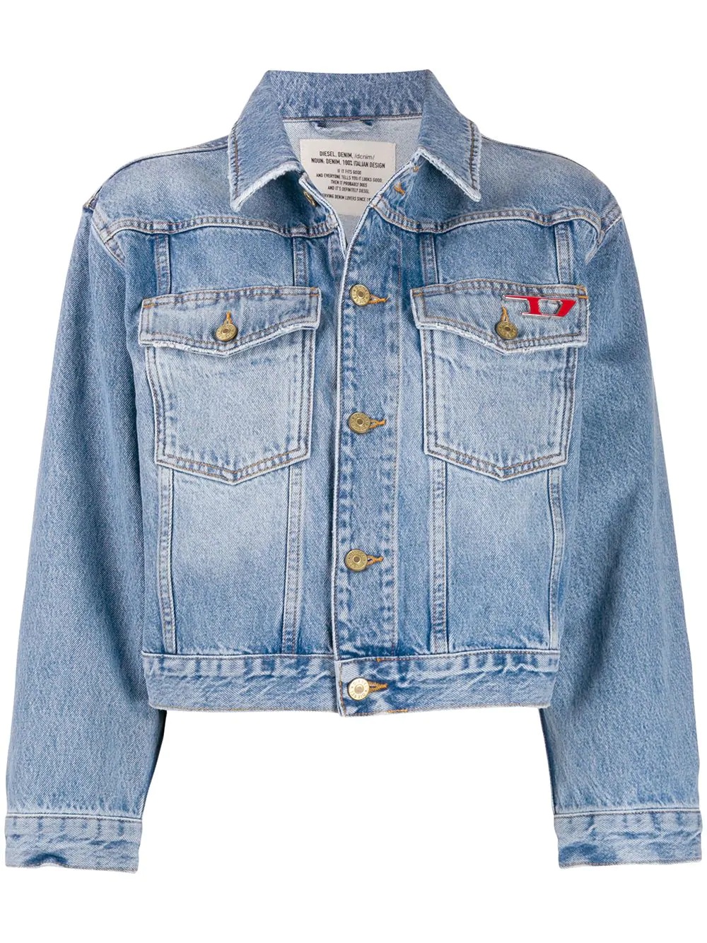 cropped trucker jacket - 1