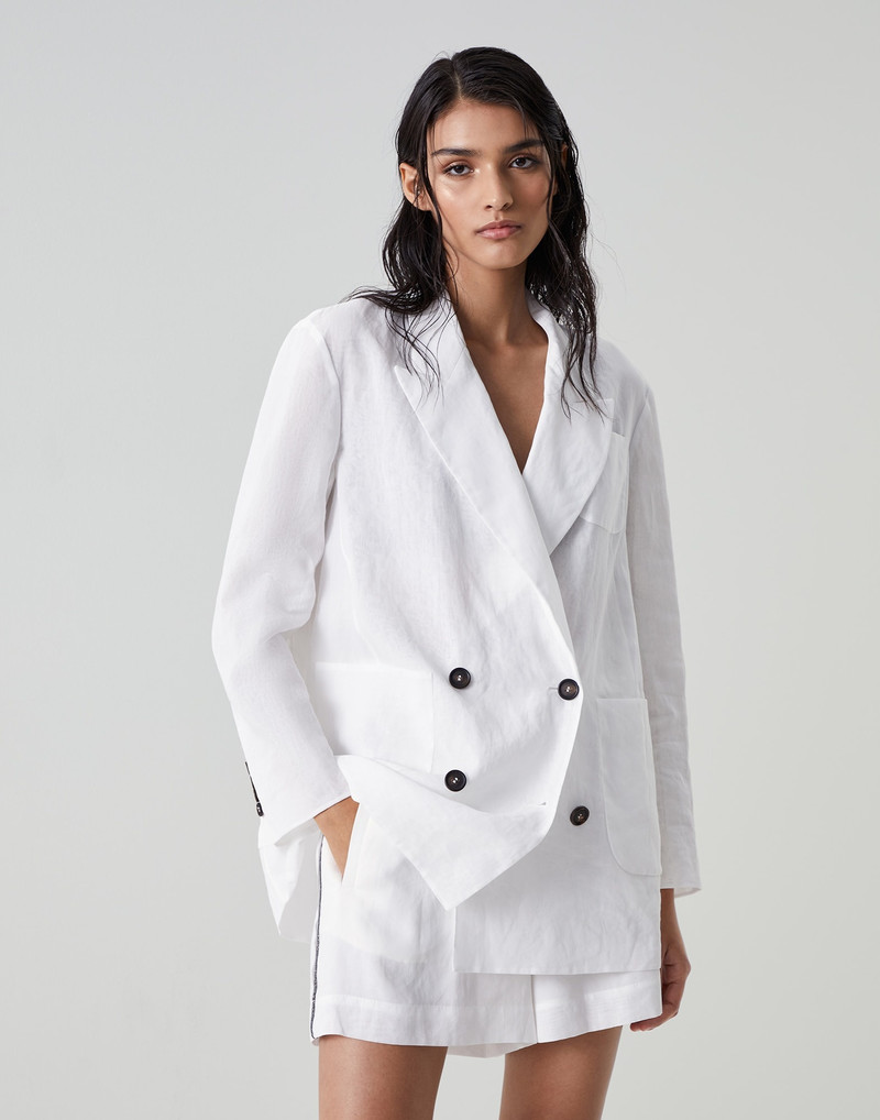 Cotton organza blazer with monili 1