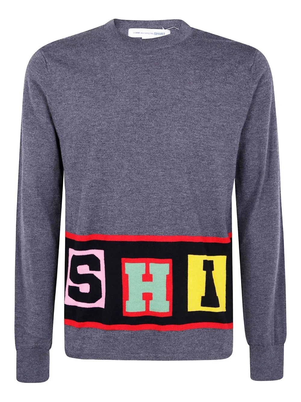 block-letter knit sweater - 1