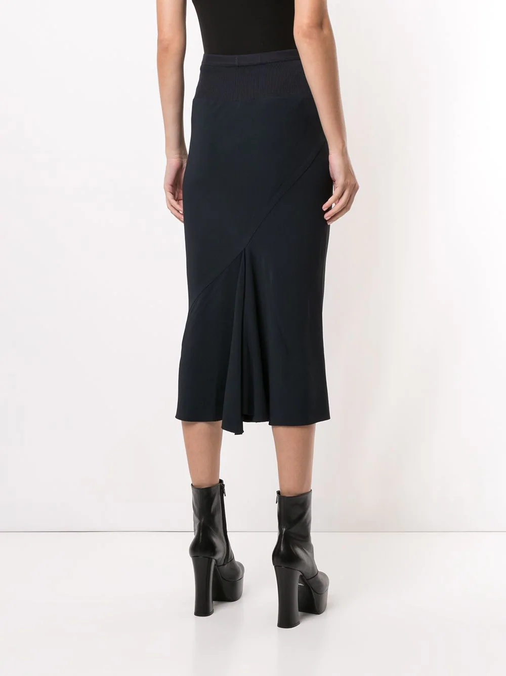 diagonal seam midi skirt - 4