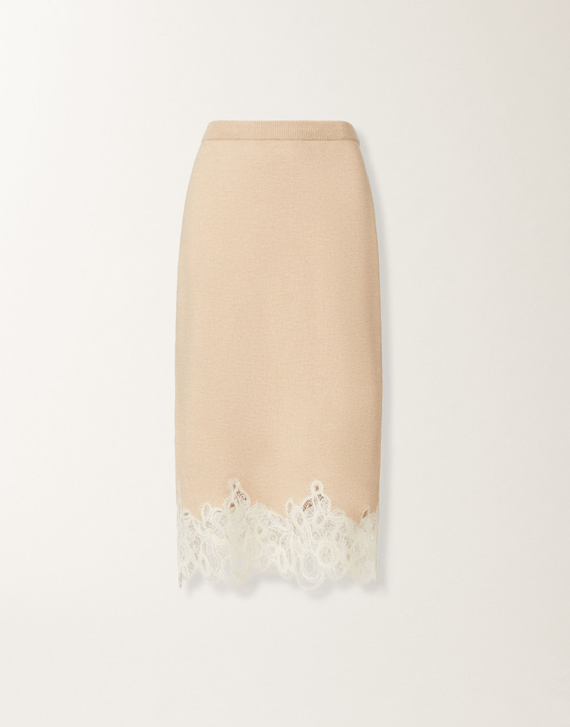 Platinum skirt with macramé lace 1