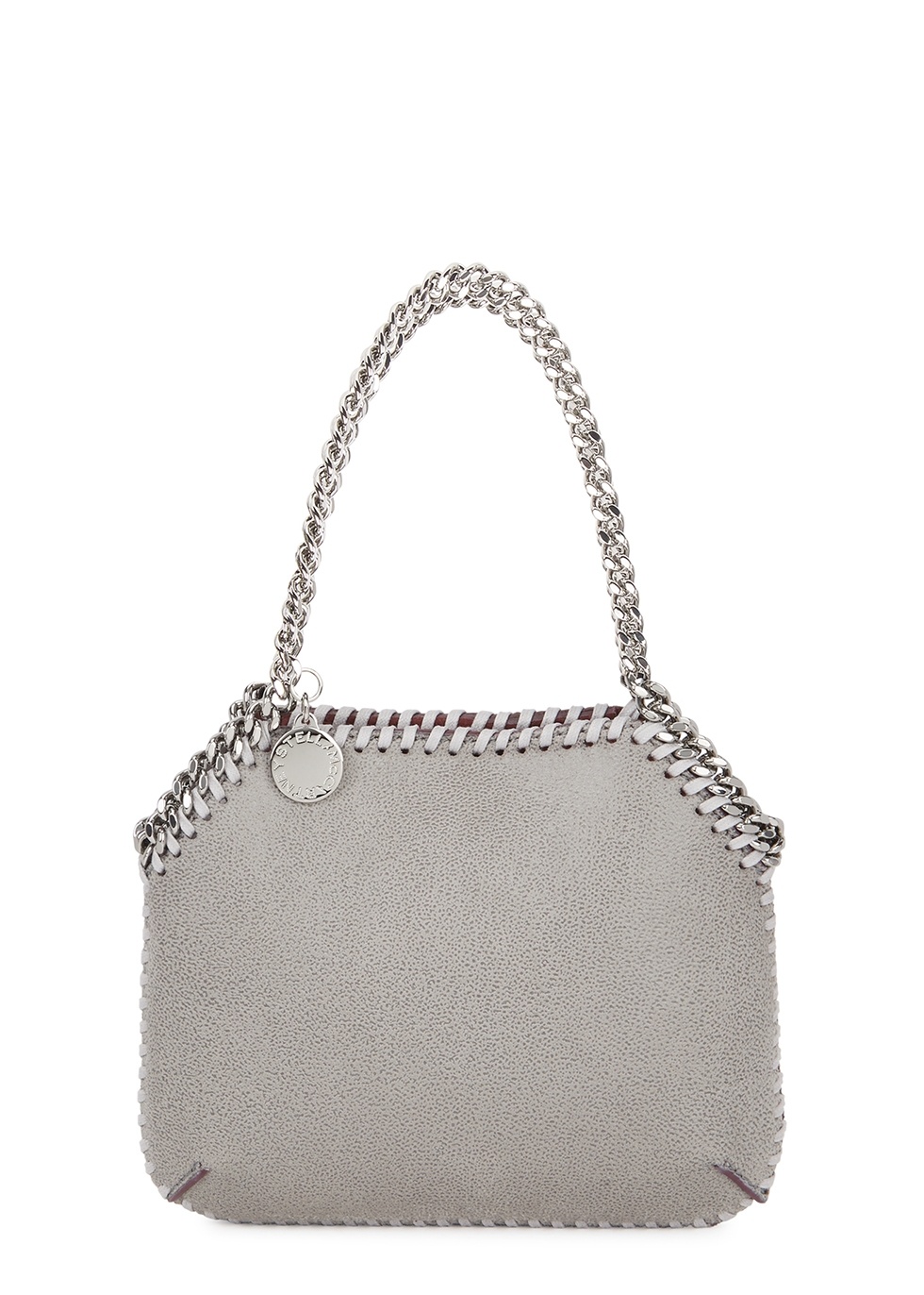 Falabella mini grey faux suede shoulder bag - 1