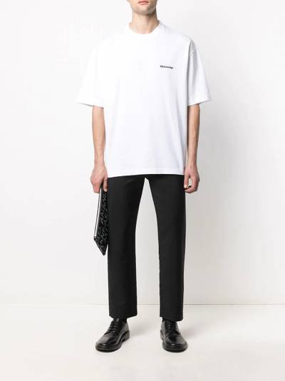 BALENCIAGA logo-embroidered cotton T-shirt outlook