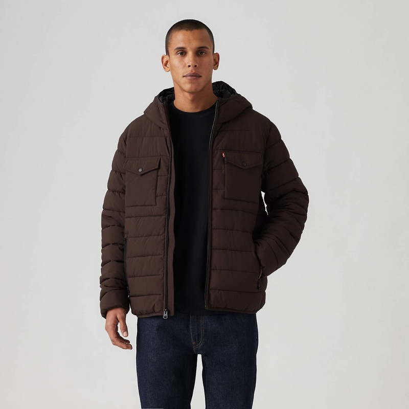 HOODED 2 CHEST POCKET PUFFER JACKET 2