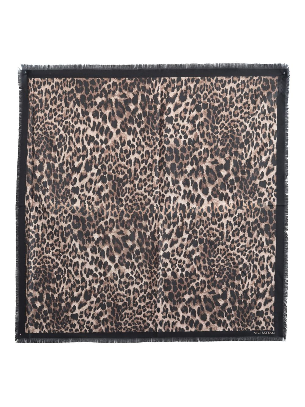 leopard-print fringed scarf - 2
