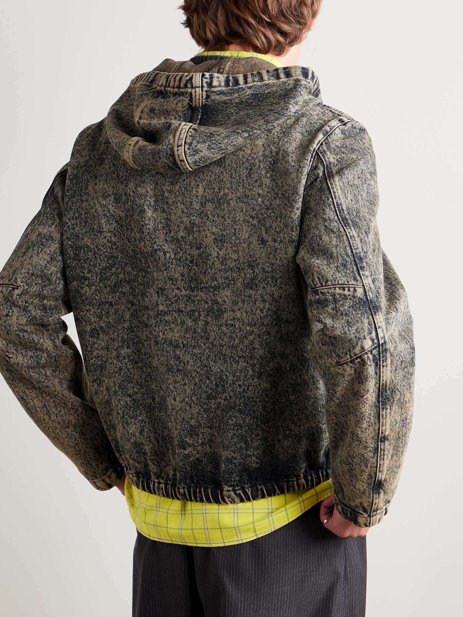 Bleached Denim Hooded Jacket - 4
