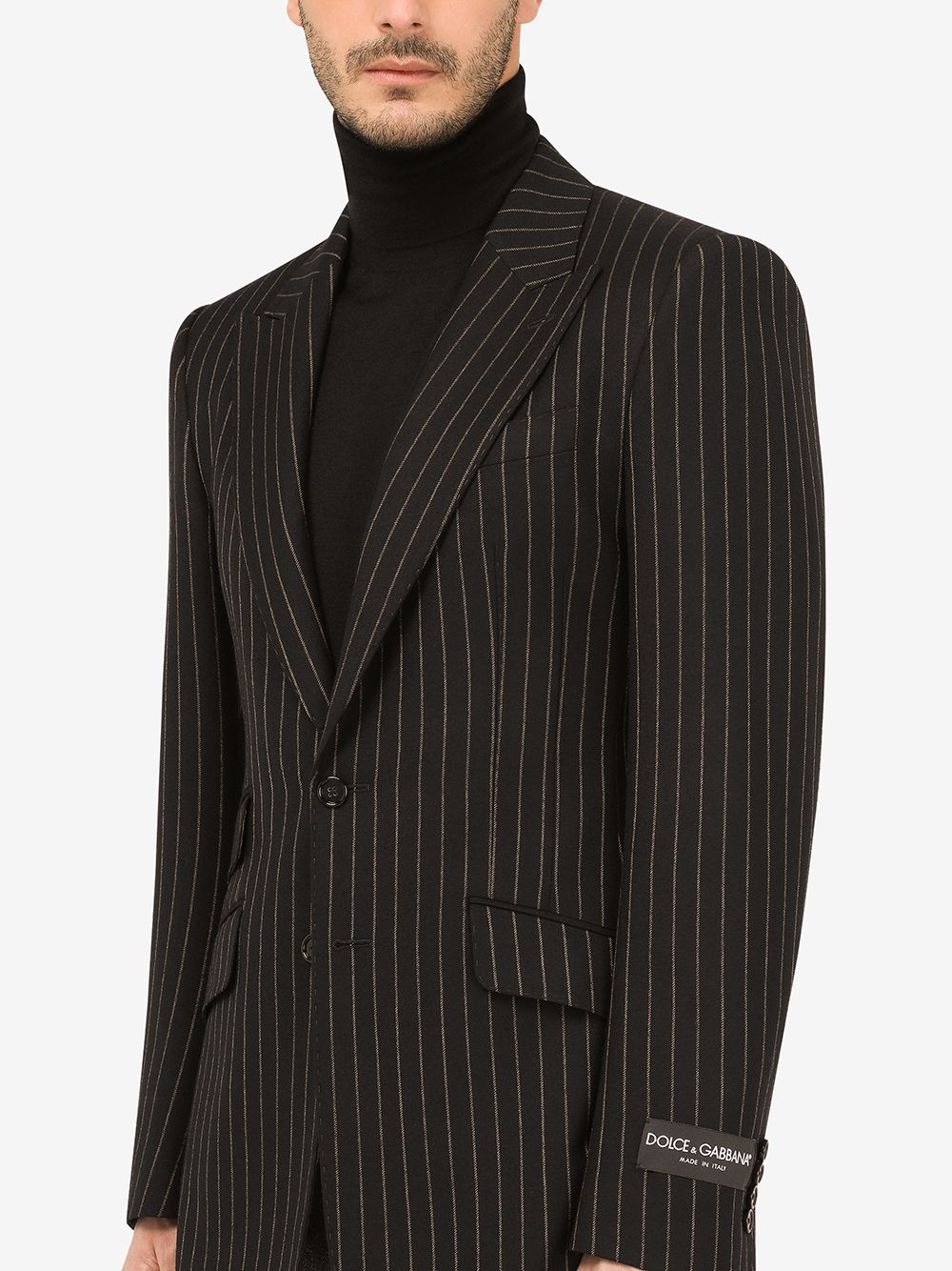 single-breasted pinstripe blazer - 5