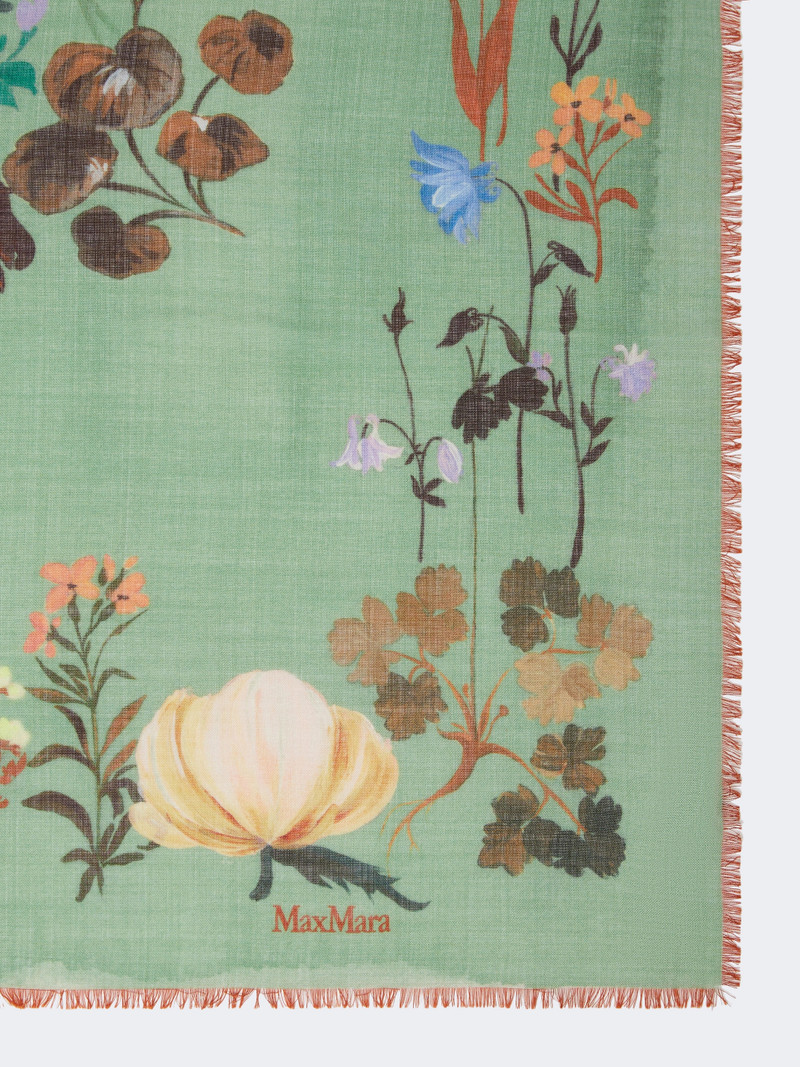 Max Mara MONETA Wool and silk shawl - GREEN outlook