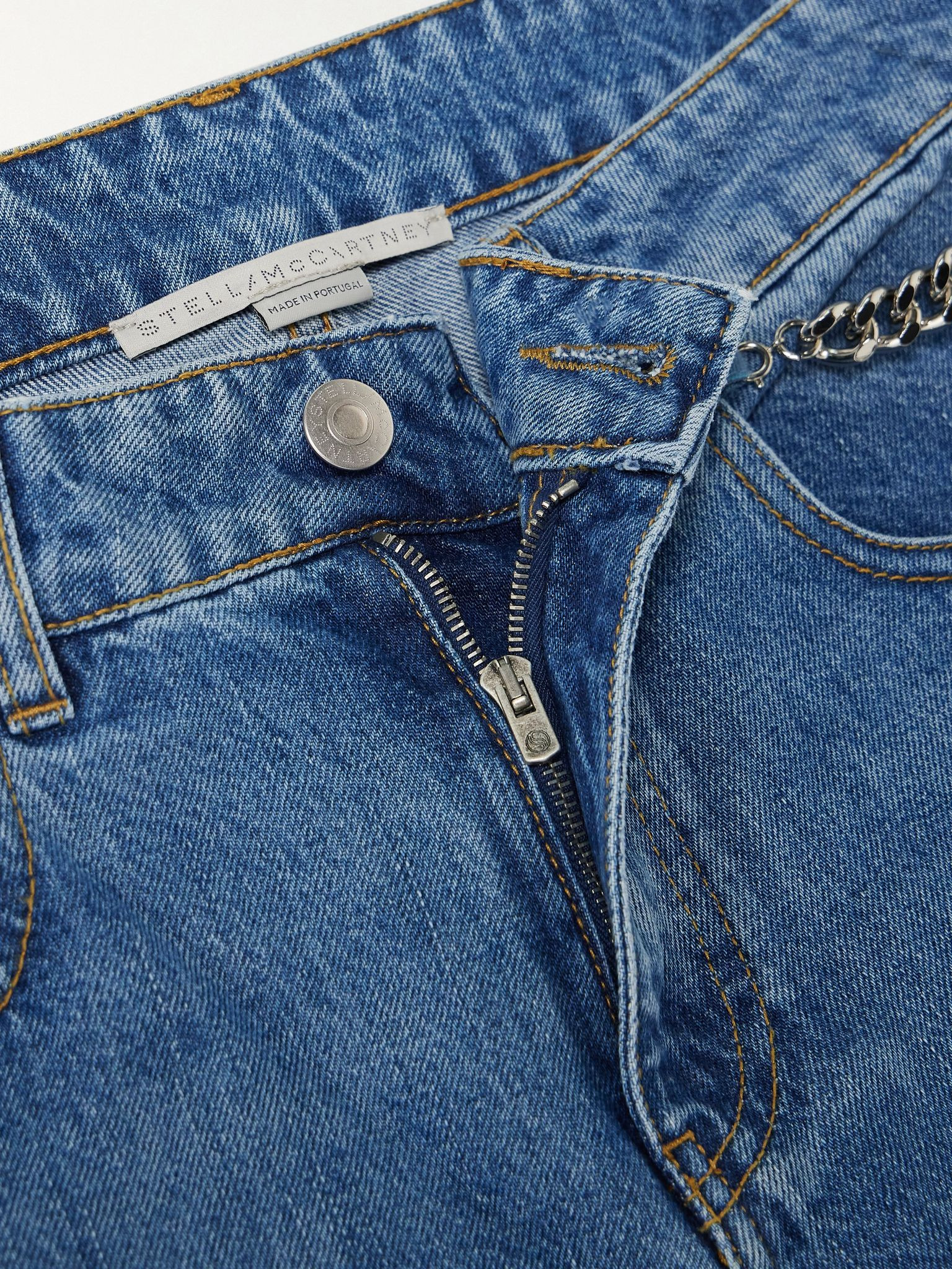 + NET SUSTAIN Falabella chain-embellished mid-rise straight-leg jeans Blue - 5