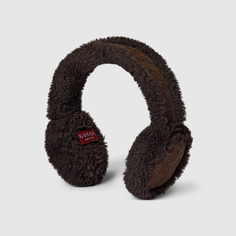 GG suede and merino wool ear muffs 4