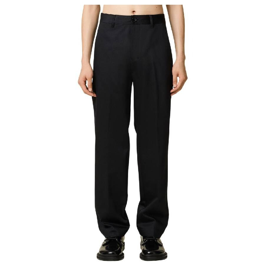 Ami Paris Men's Black Chino Cotton Twill Trousers - 2