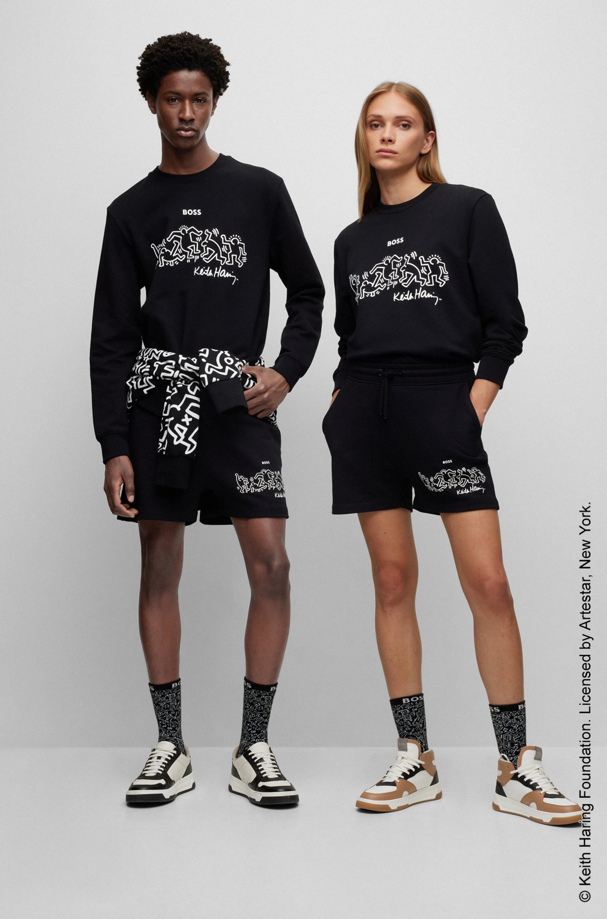 BOSS X KEITH HARING GENDER-NEUTRAL SHORTS IN COTTON-BLEND TERRY - 2