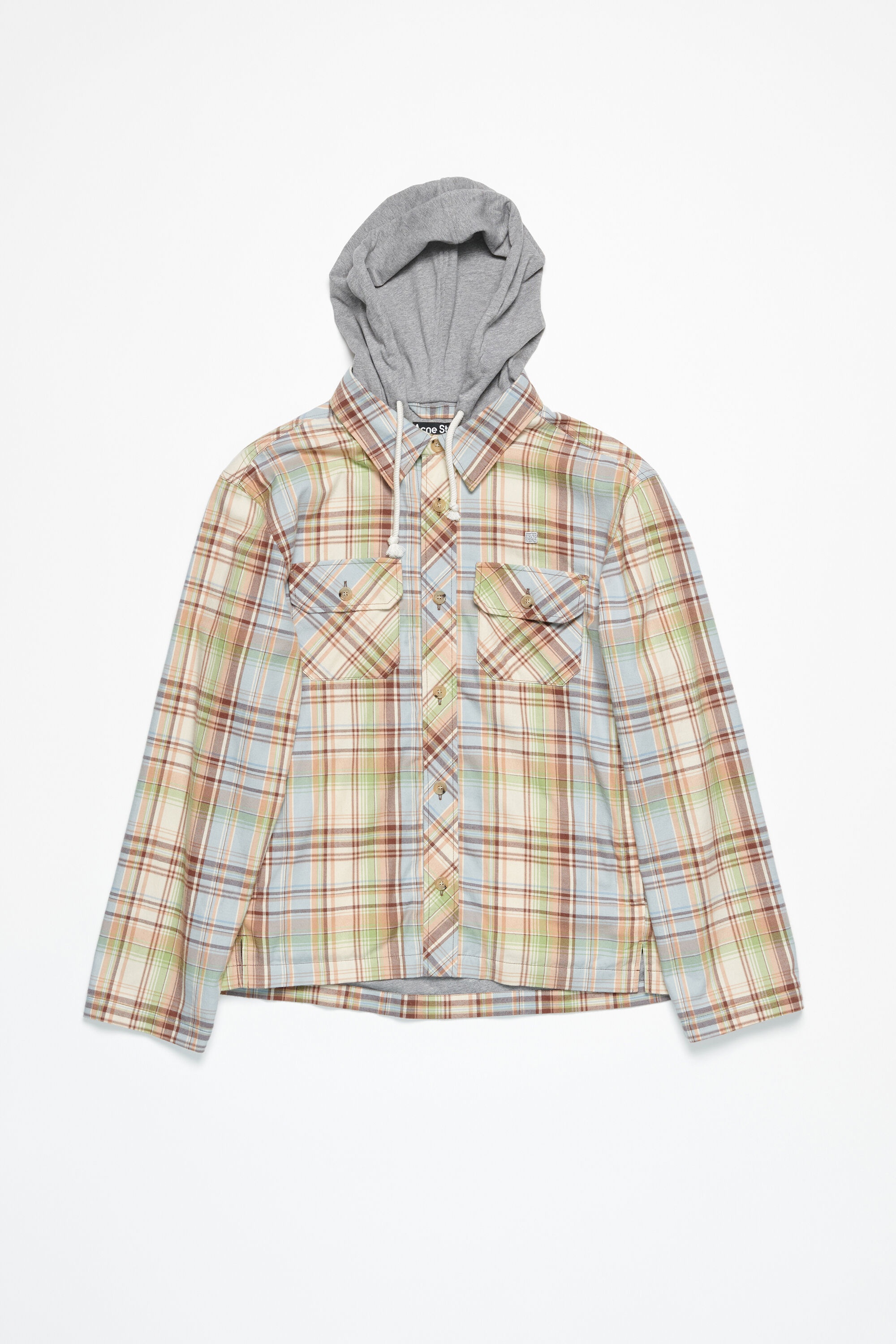 Hooded overshirt jacket - Brown/green - 8
