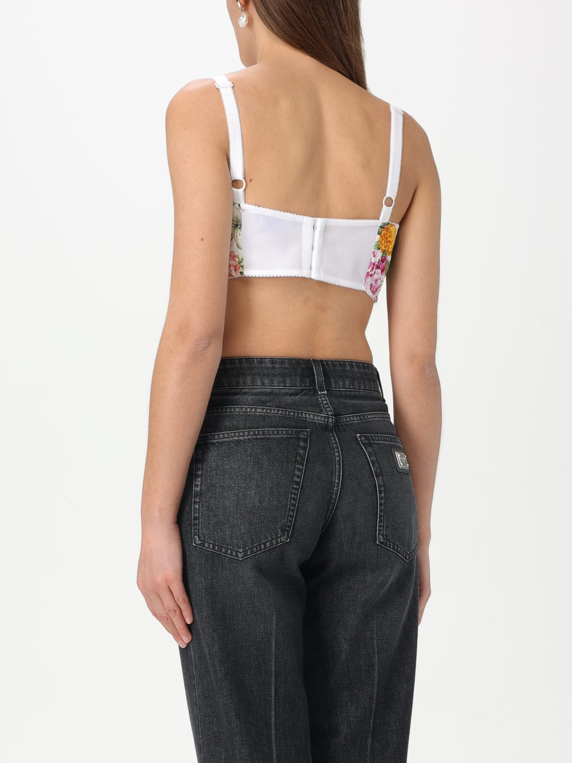 Dolce & Gabbana cropped cotton top with flower print - 3