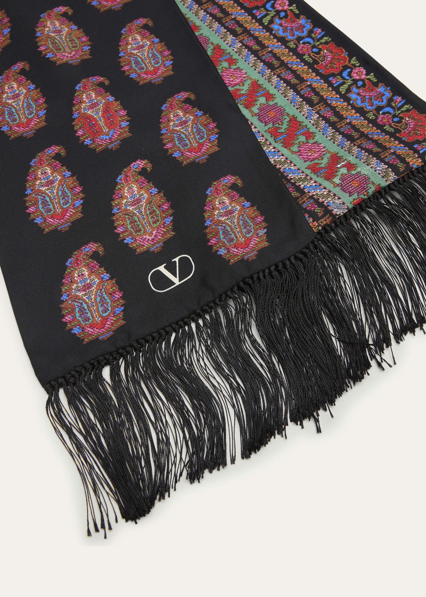 Paisley Twill Fringe Scarf - 4
