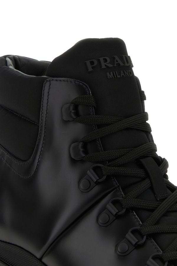 Prada Men Re-Nylon And Leather Brixxen Ankle Boots - 2